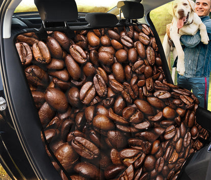 Roasted Coffee Bean Print Pet Car Back Seat Cover
