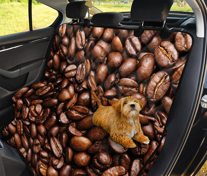 Roasted Coffee Bean Print Pet Car Back Seat Cover