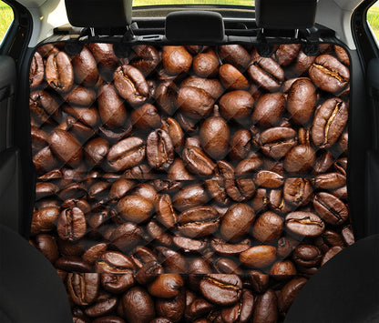 Roasted Coffee Bean Print Pet Car Back Seat Cover