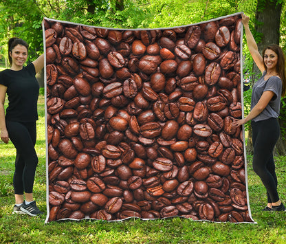 Roasted Coffee Bean Print Quilt