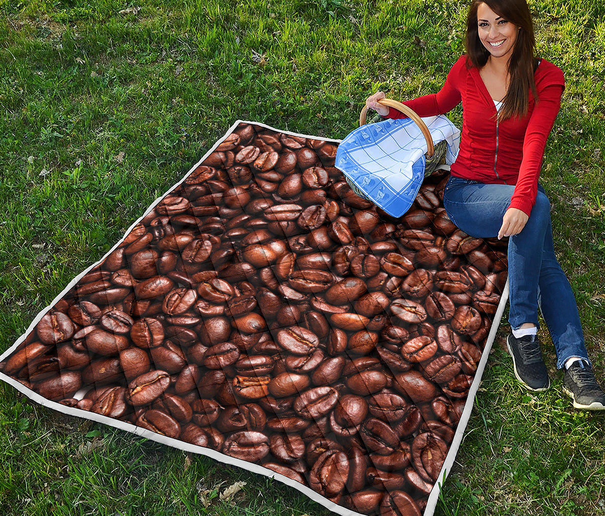 Roasted Coffee Bean Print Quilt