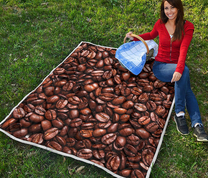 Roasted Coffee Bean Print Quilt