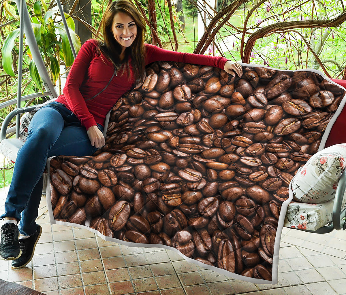 Roasted Coffee Bean Print Quilt