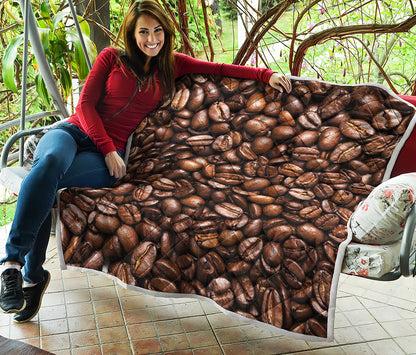 Roasted Coffee Bean Print Quilt