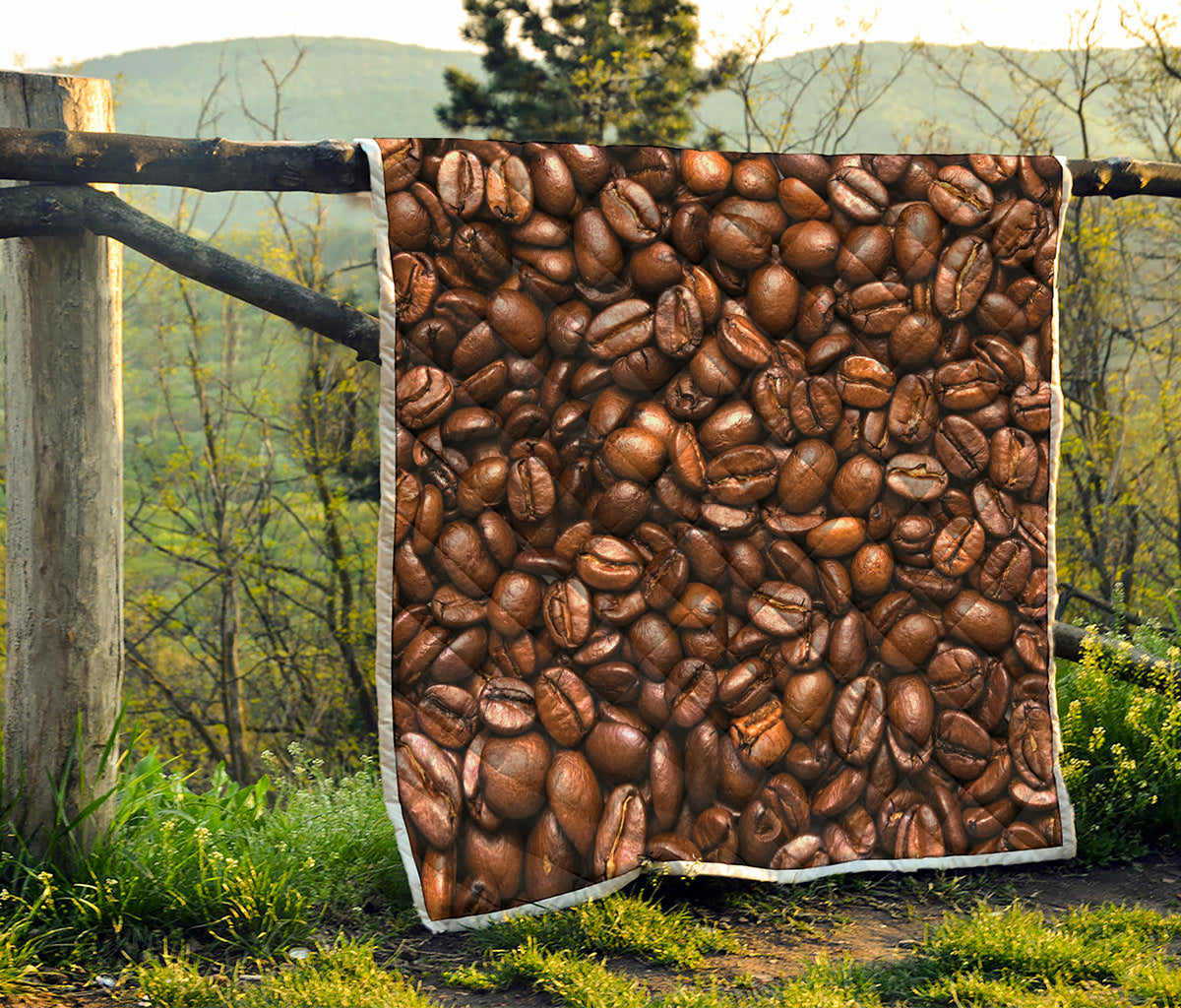 Roasted Coffee Bean Print Quilt