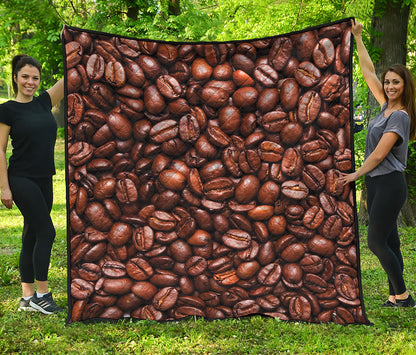 Roasted Coffee Bean Print Quilt