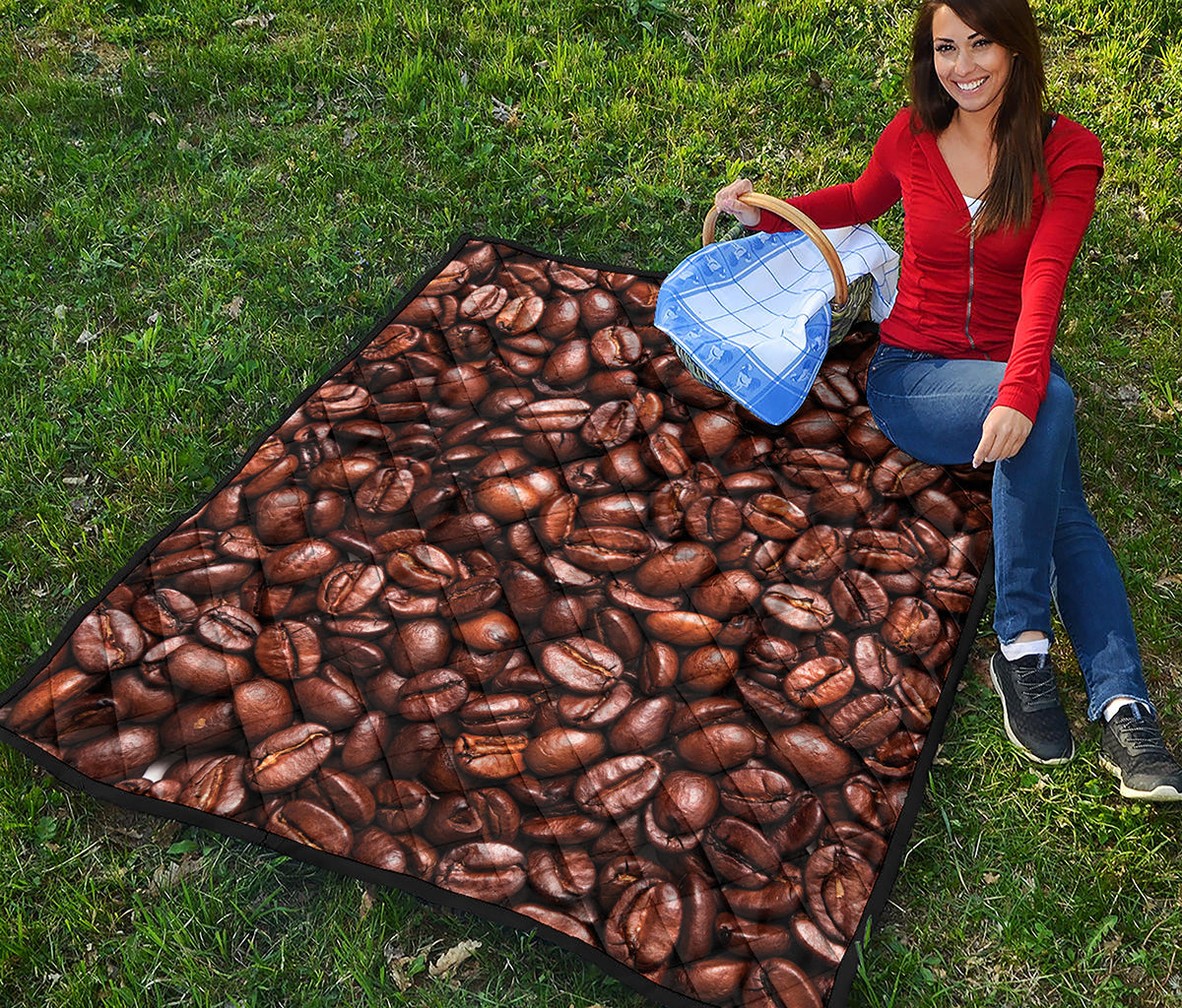 Roasted Coffee Bean Print Quilt