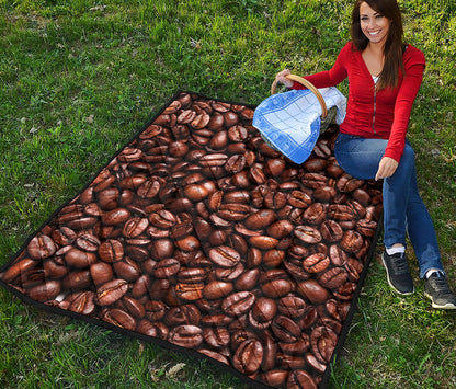 Roasted Coffee Bean Print Quilt
