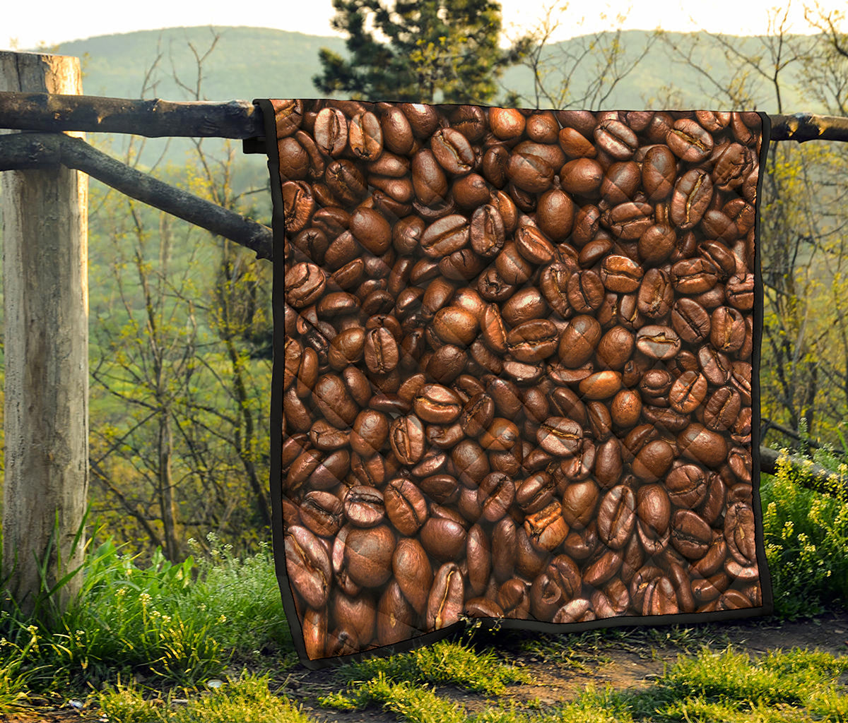 Roasted Coffee Bean Print Quilt