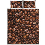 Roasted Coffee Bean Print Quilt Bed Set