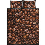 Roasted Coffee Bean Print Quilt Bed Set
