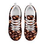 Roasted Coffee Bean Print White Sneakers