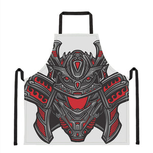 Robot Samurai Mask Print Apron