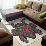 Robot Samurai Mask Print Area Rug