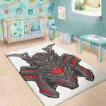 Robot Samurai Mask Print Area Rug