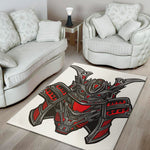 Robot Samurai Mask Print Area Rug
