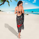 Robot Samurai Mask Print Beach Sarong Wrap