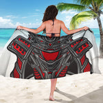 Robot Samurai Mask Print Beach Sarong Wrap