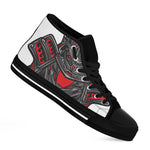 Robot Samurai Mask Print Black High Top Shoes