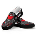 Robot Samurai Mask Print Black Slip On Sneakers