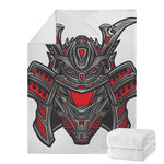 Robot Samurai Mask Print Blanket
