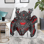 Robot Samurai Mask Print Blanket