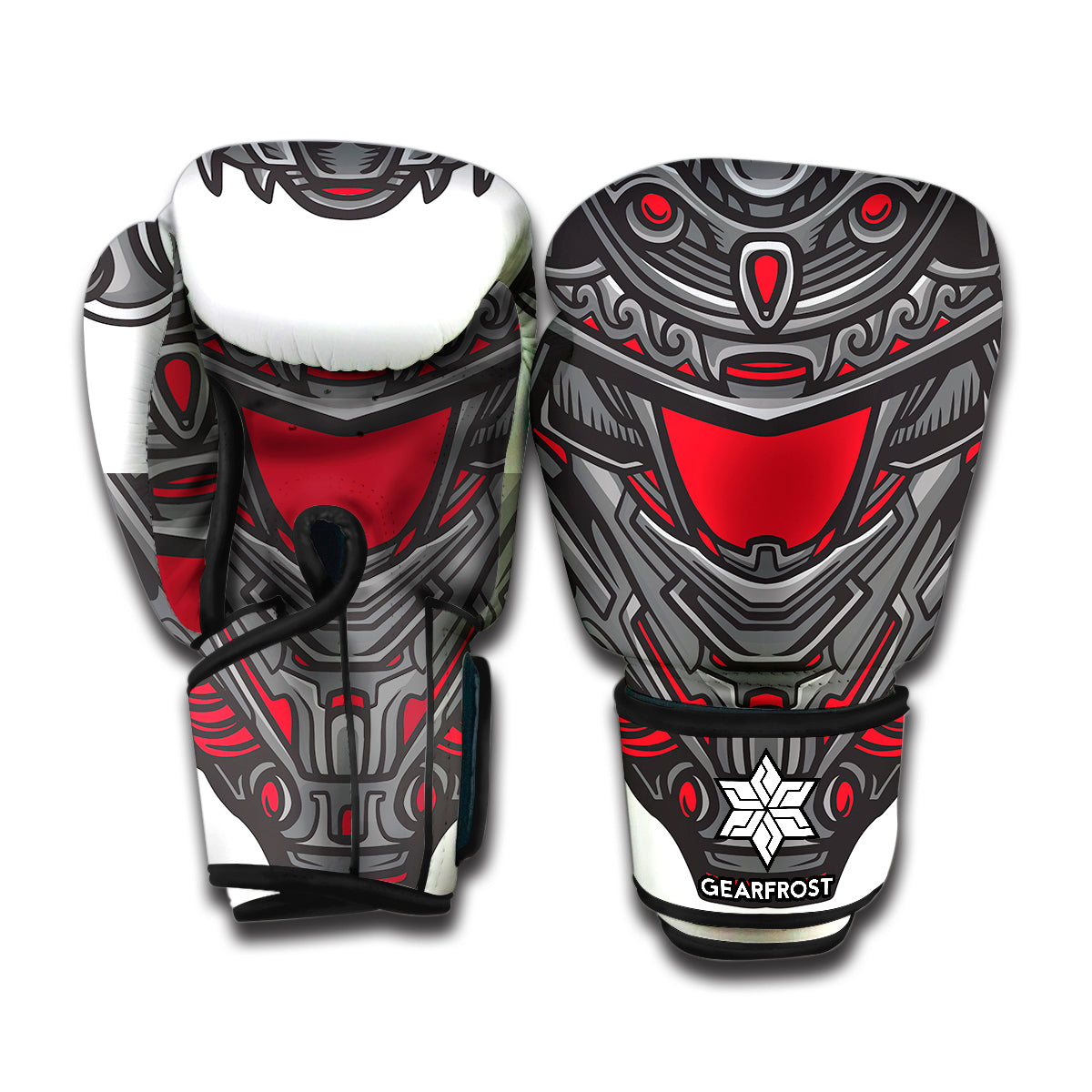 Robot Samurai Mask Print Boxing Gloves