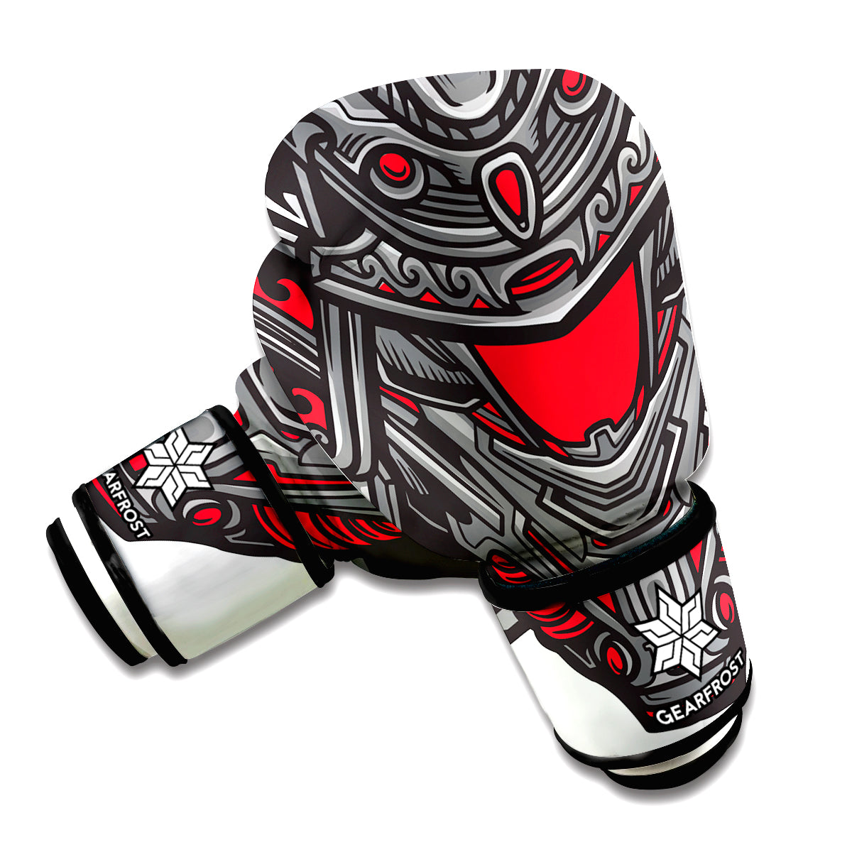 Robot Samurai Mask Print Boxing Gloves
