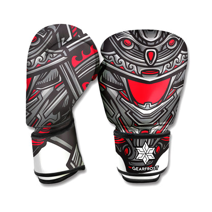 Robot Samurai Mask Print Boxing Gloves