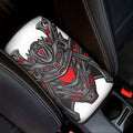 Robot Samurai Mask Print Car Center Console Cover