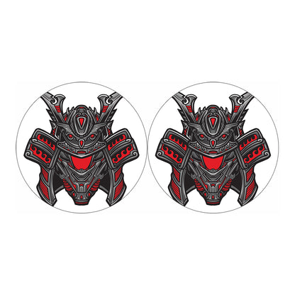 Robot Samurai Mask Print Car Coasters