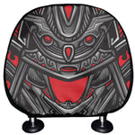 Robot Samurai Mask Print Car Headrest Covers
