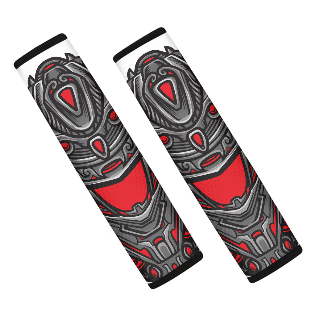 Robot Samurai Mask Print Car Seat Belt Covers