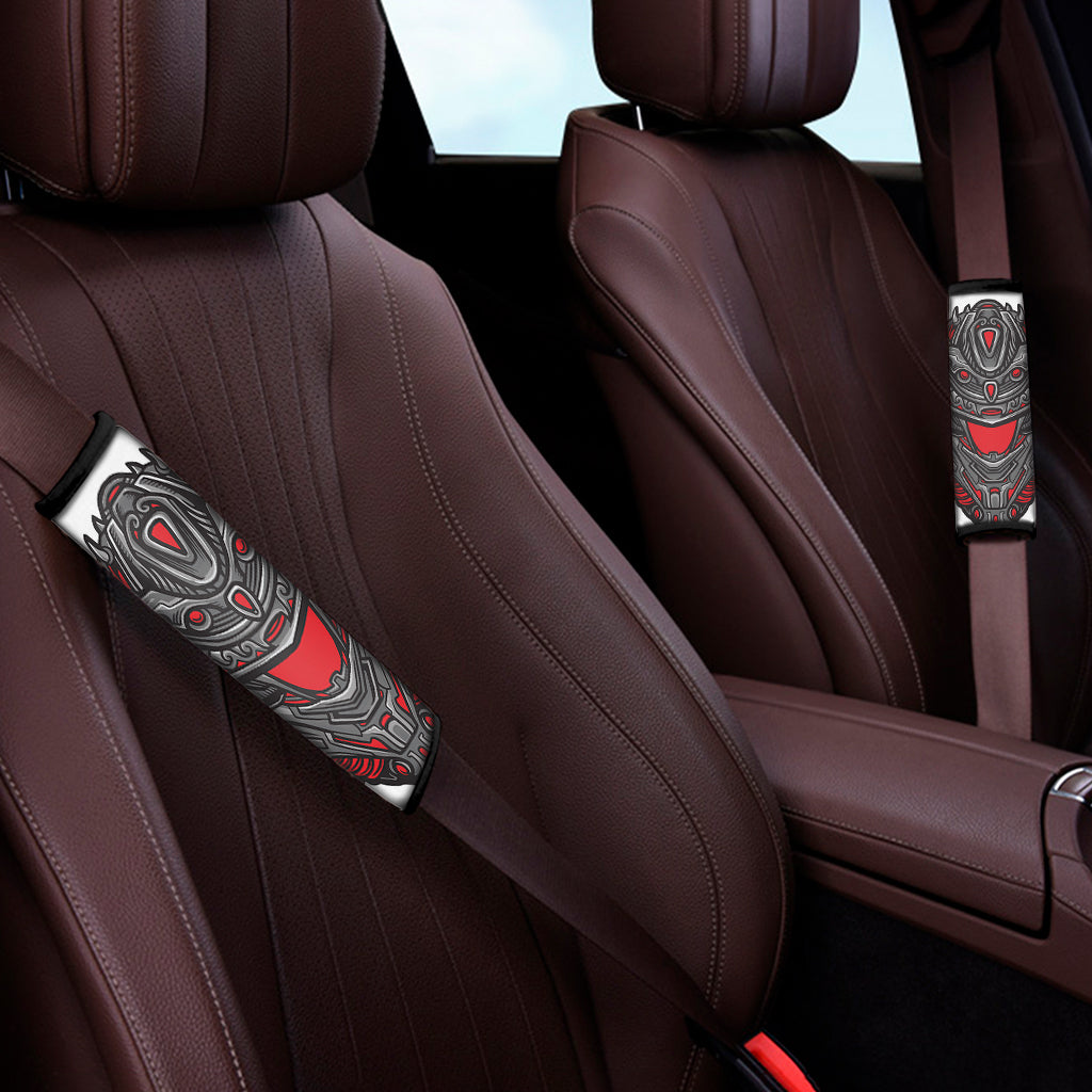 Robot Samurai Mask Print Car Seat Belt Covers