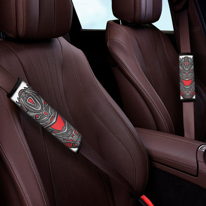 Robot Samurai Mask Print Car Seat Belt Covers