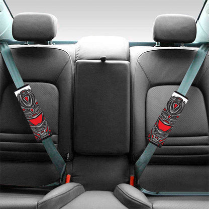 Robot Samurai Mask Print Car Seat Belt Covers