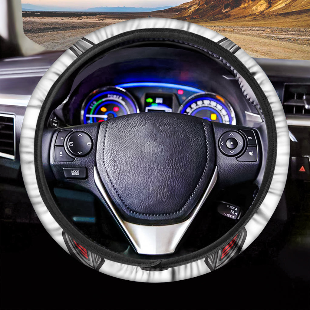 Robot Samurai Mask Print Car Steering Wheel Cover