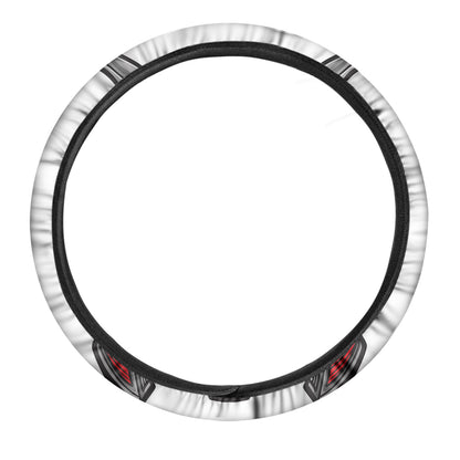 Robot Samurai Mask Print Car Steering Wheel Cover