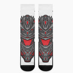 Robot Samurai Mask Print Crew Socks