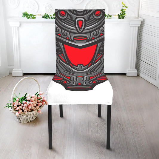 Robot Samurai Mask Print Dining Chair Slipcover