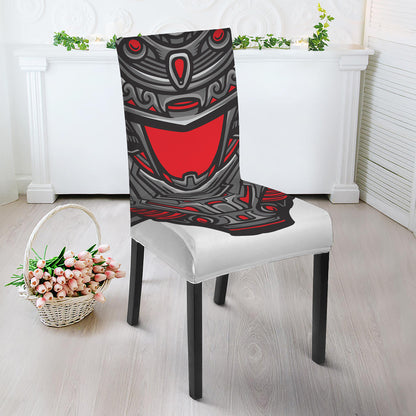 Robot Samurai Mask Print Dining Chair Slipcover