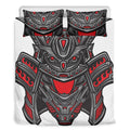 Robot Samurai Mask Print Duvet Cover Bedding Set