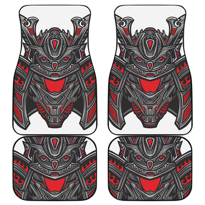 Robot Samurai Mask Print Front and Back Car Floor Mats