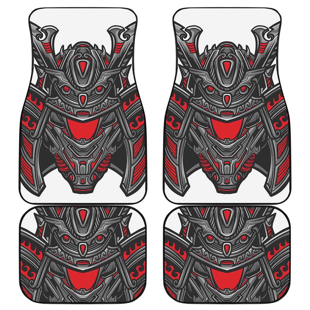 Robot Samurai Mask Print Front and Back Car Floor Mats