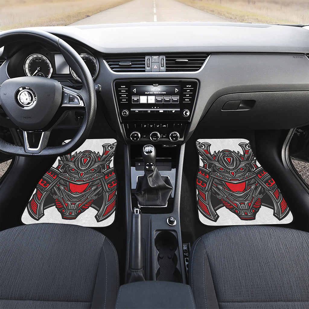 Robot Samurai Mask Print Front and Back Car Floor Mats