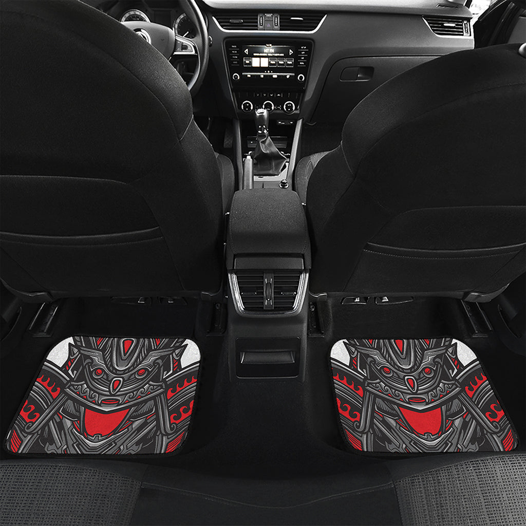 Robot Samurai Mask Print Front and Back Car Floor Mats