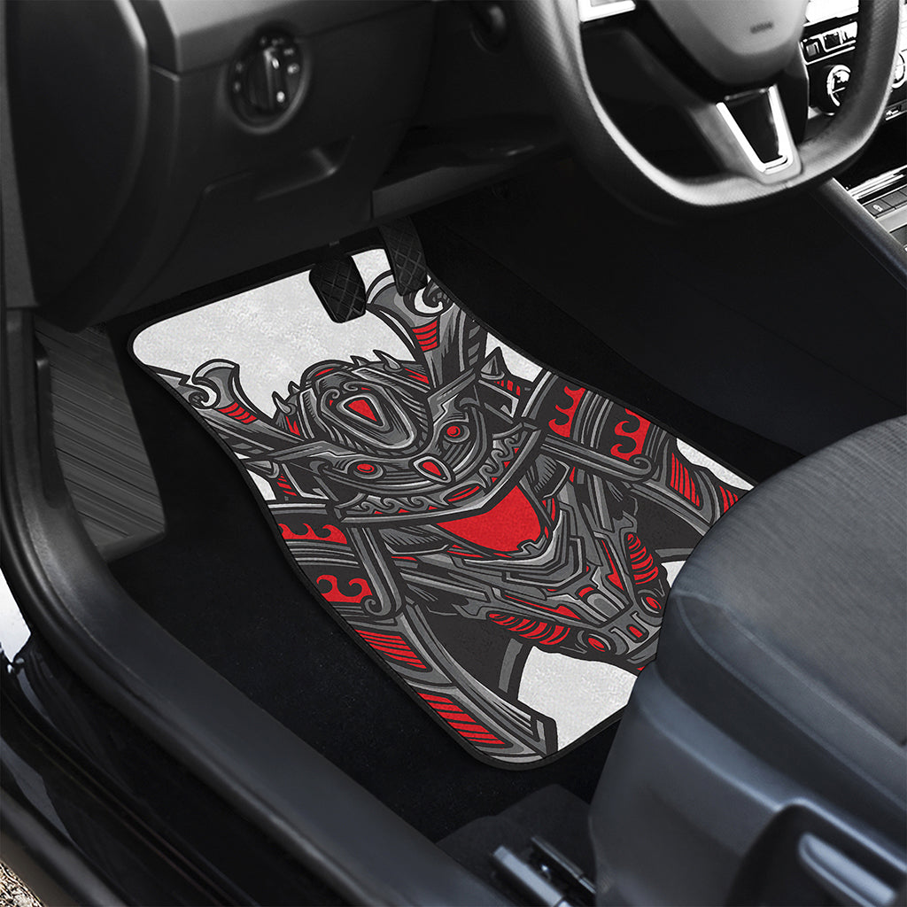 Robot Samurai Mask Print Front Car Floor Mats