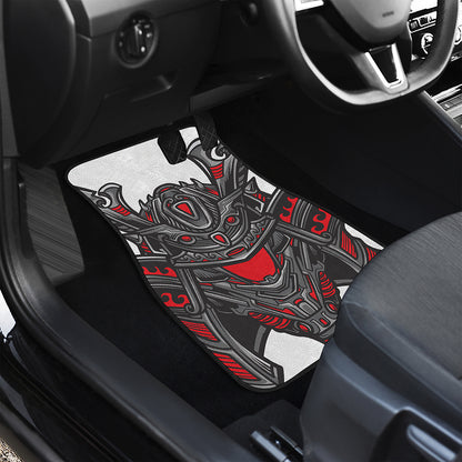Robot Samurai Mask Print Front Car Floor Mats