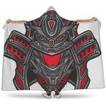 Robot Samurai Mask Print Hooded Blanket