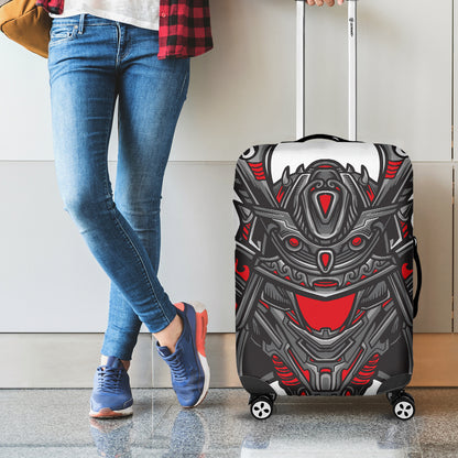 Robot Samurai Mask Print Luggage Cover